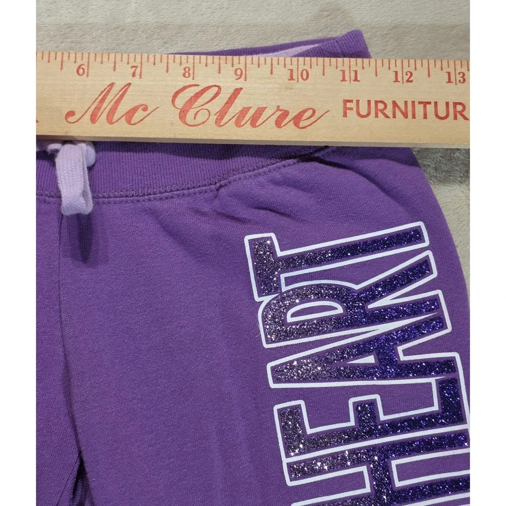 Justice Girls Purple Sweatpants Glitter Graphic‎ 